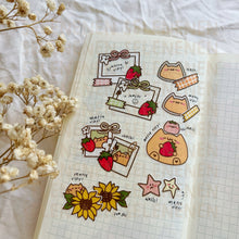 Load image into Gallery viewer, black with white outline star doodles sticker sheet