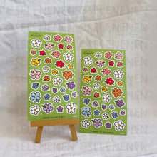 Load image into Gallery viewer, mini flowers matte vinyl sticker sheet bundle (13)