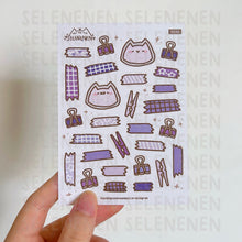 Load image into Gallery viewer, boop & his little journal assists sticker sheet - purple