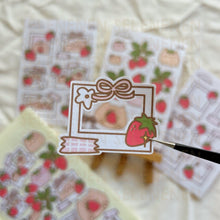 Load image into Gallery viewer, strawberry frames sticker sheet