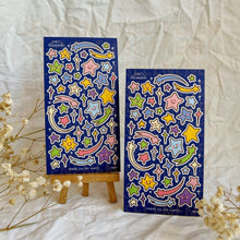 Load image into Gallery viewer, rainbow star doodles sticker sheet