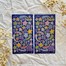 Load image into Gallery viewer, rainbow star doodles sticker sheet