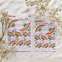 Load image into Gallery viewer, rainbow & stars sticker sheet