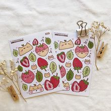 Load image into Gallery viewer, strawberry cats & shiba sticker sheet