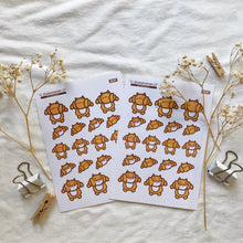 Load image into Gallery viewer, bredkery croissant buff bois sticker sheet