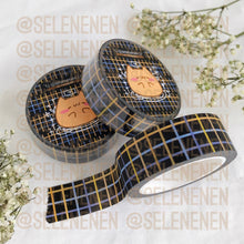Load image into Gallery viewer, dark grid washi tapes