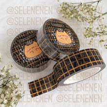 Load image into Gallery viewer, dark grid washi tapes