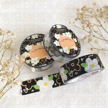 Load image into Gallery viewer, black lovely flowers washi