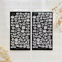 Load image into Gallery viewer, black & white doodles sticker sheet