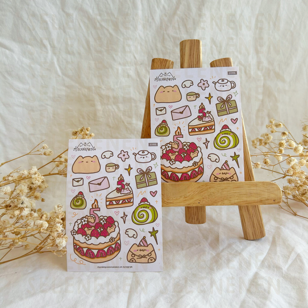 5 years anniversary sticker sheet