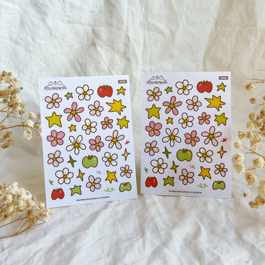 apple blossoms sticker sheet