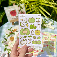 Load image into Gallery viewer, green sad bapples sticker sheet
