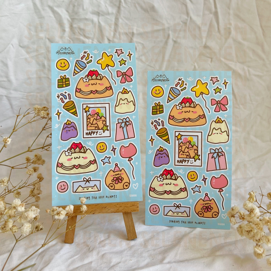 birthday boop matte vinyl sticker sheet