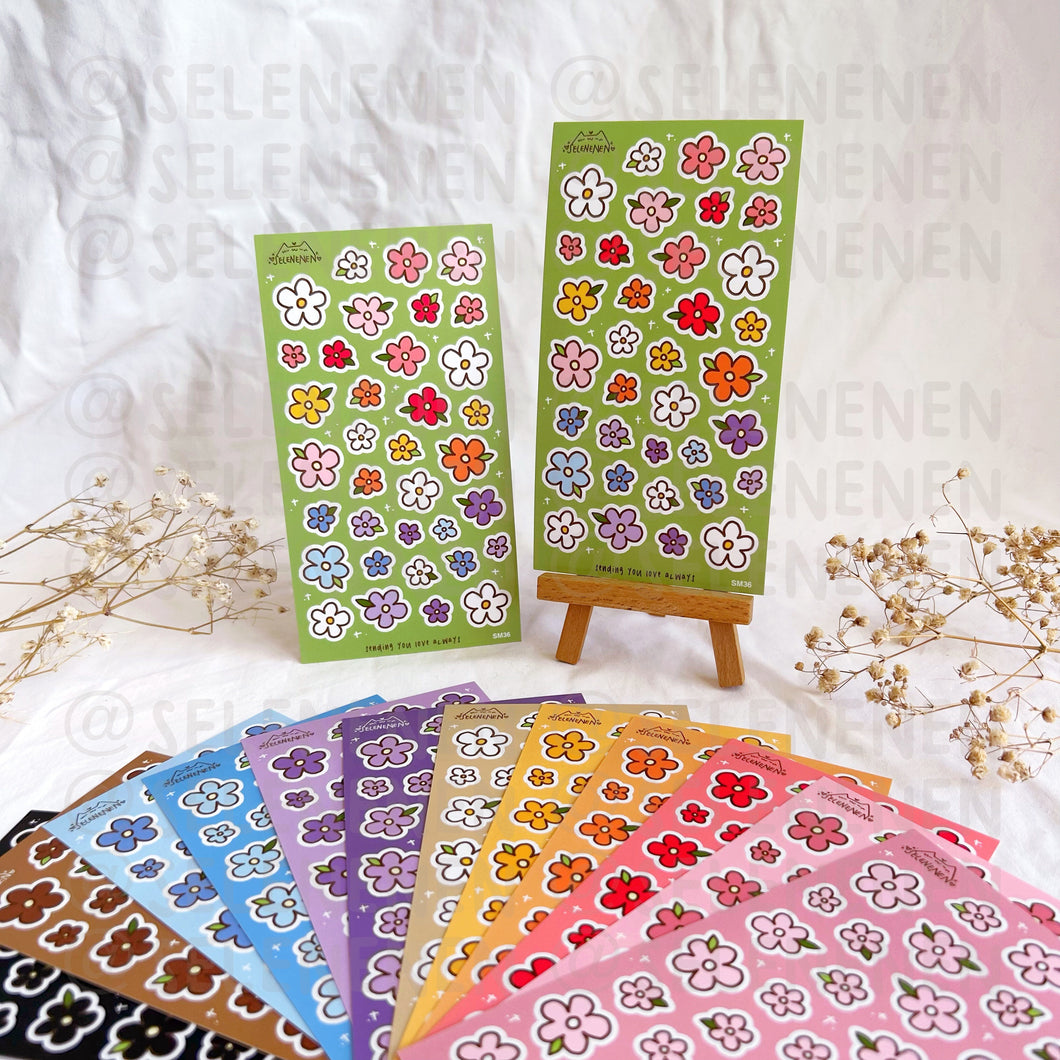 mini flowers matte vinyl sticker sheet bundle (13)