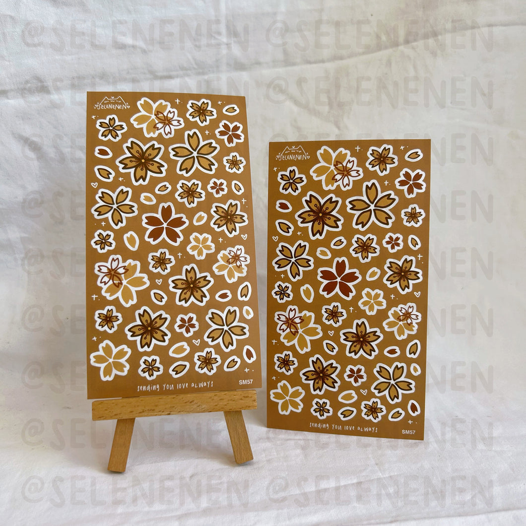 brown sakura matte vinyl sticker sheet