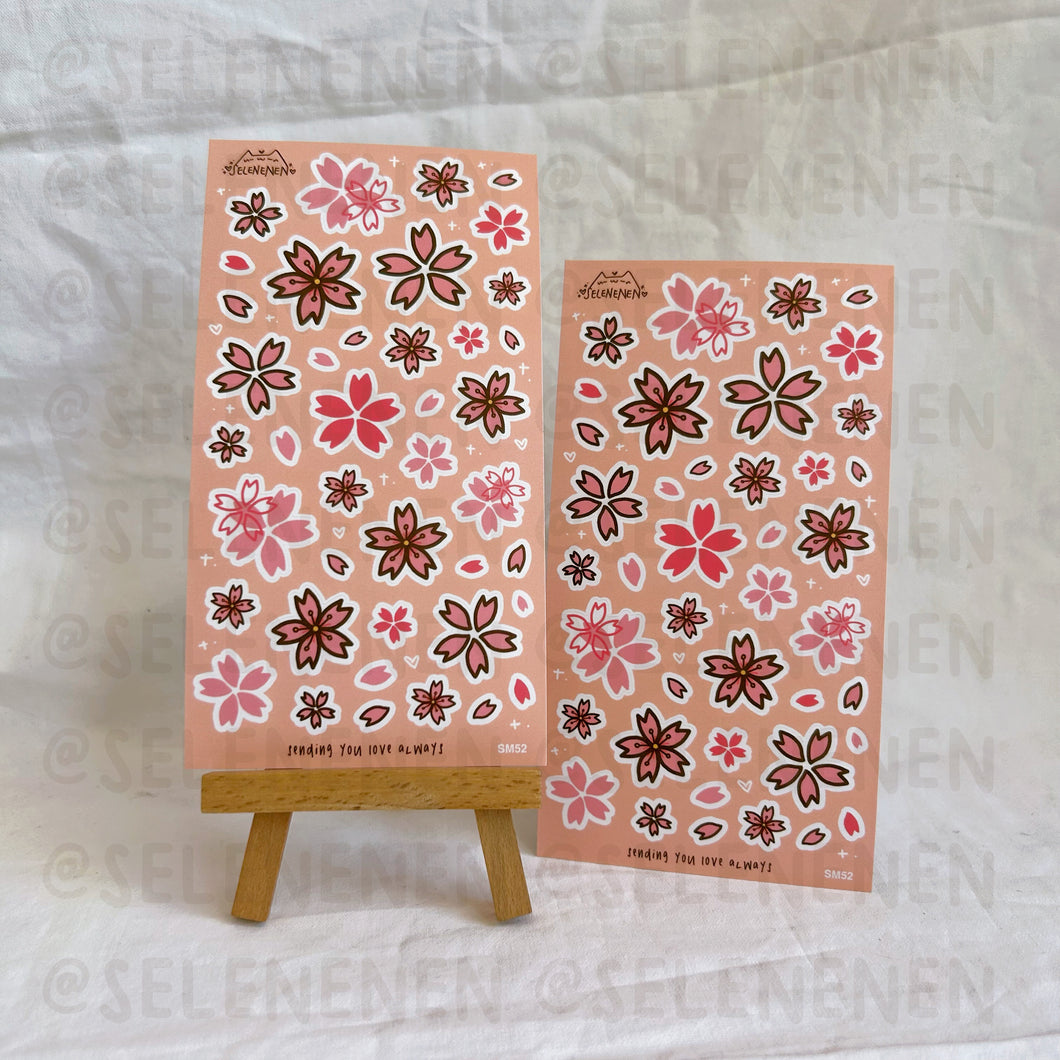 pink sakura matte vinyl sticker sheet