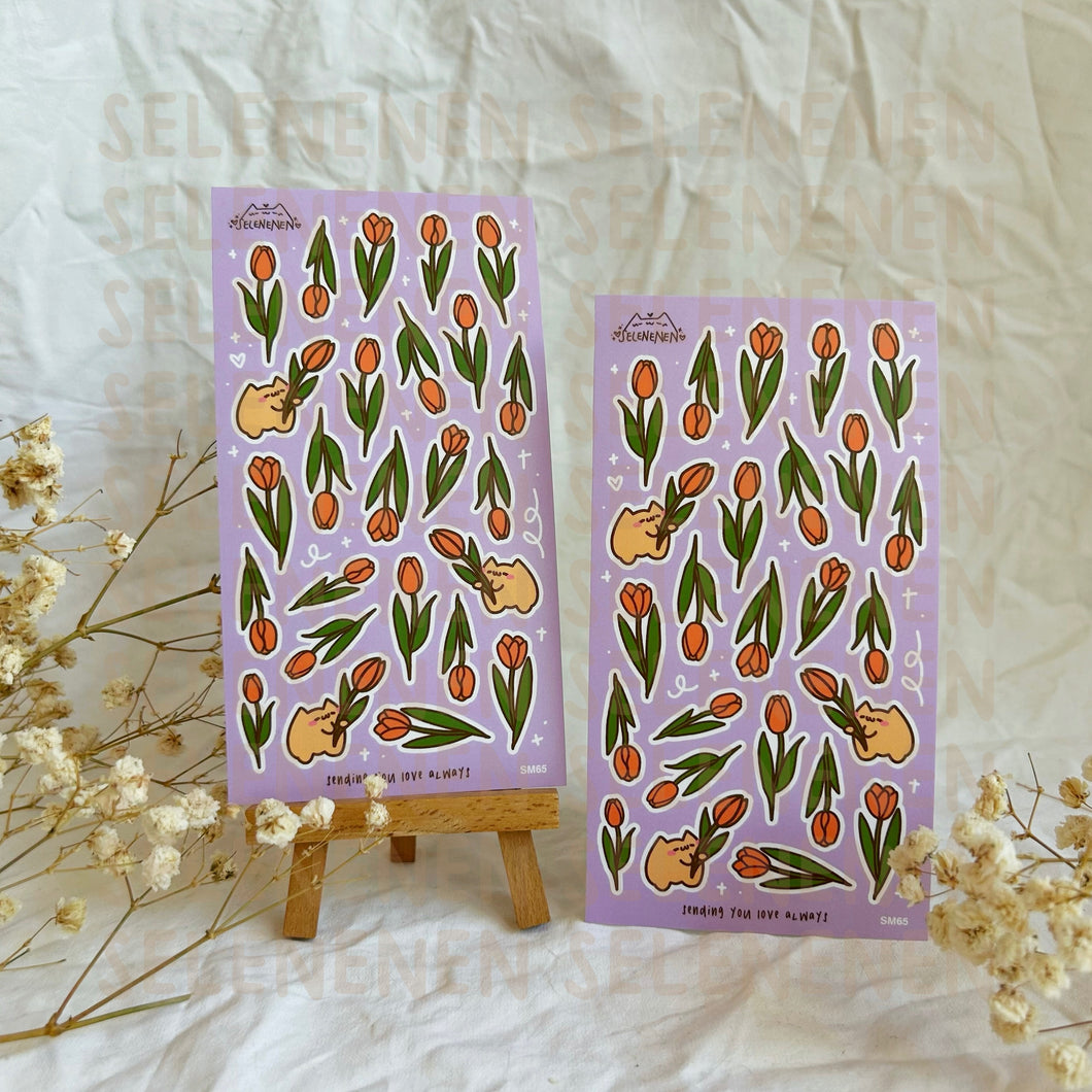 orange tulip boop matte vinyl sticker sheet