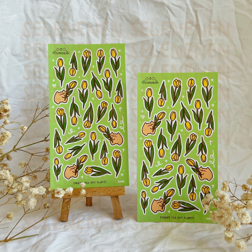 yellow tulip boop matte vinyl sticker sheet
