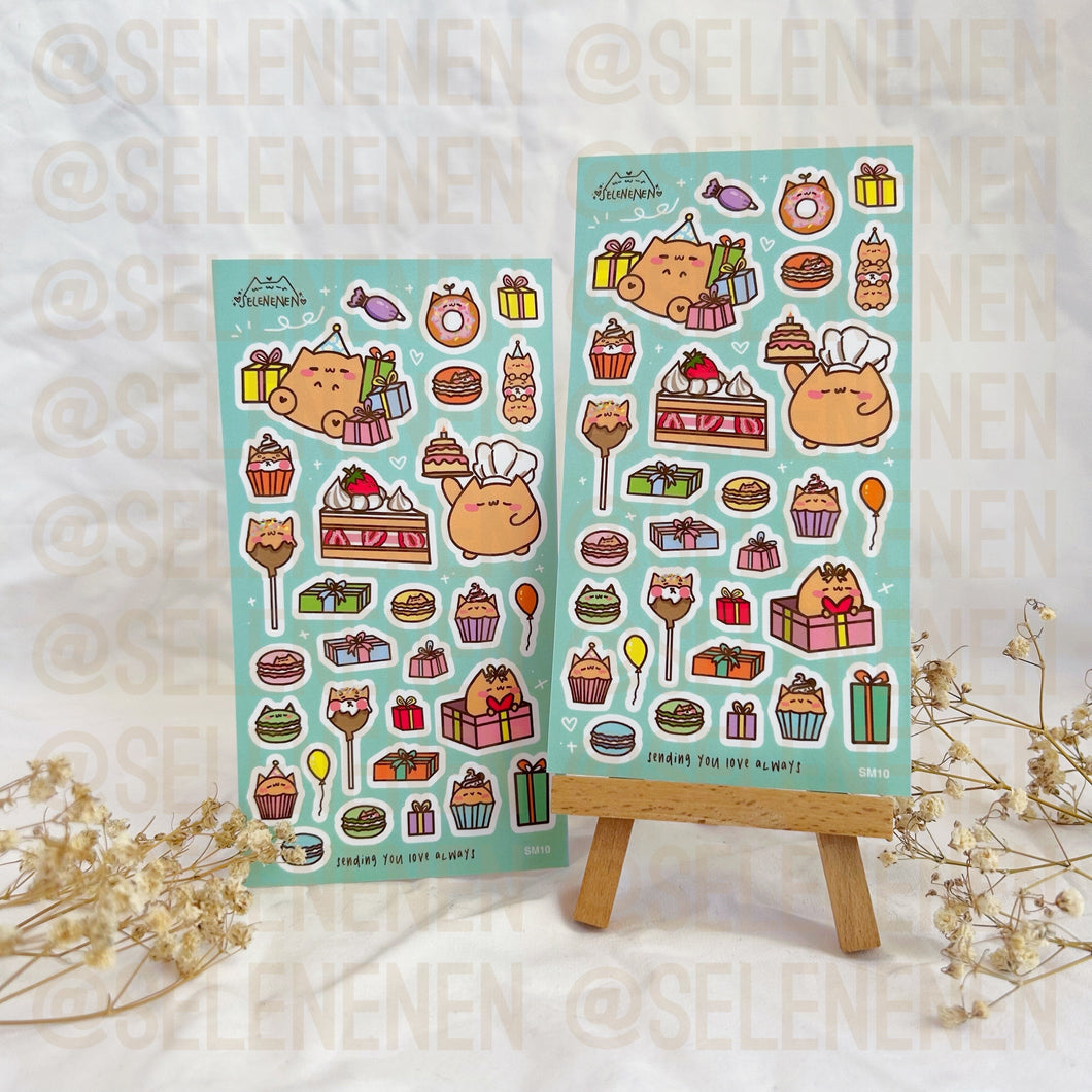 birthday matte vinyl sticker sheet