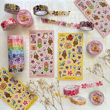 Load image into Gallery viewer, yellow sakura buddies matte vinyl sticker sheet
