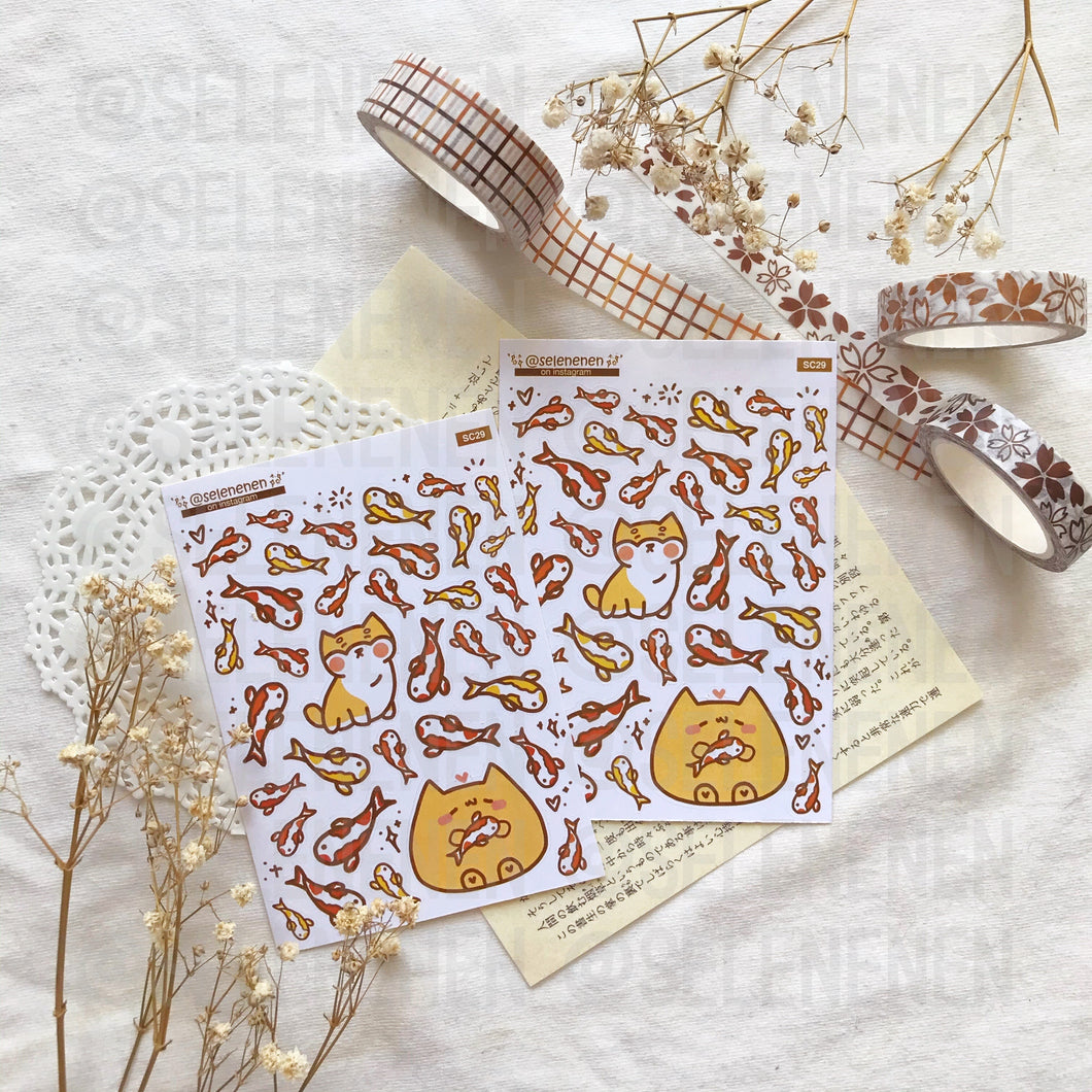 koi fish sticker sheet
