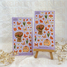 Load image into Gallery viewer, orange lovely spring matte vinyl sticker sheet

