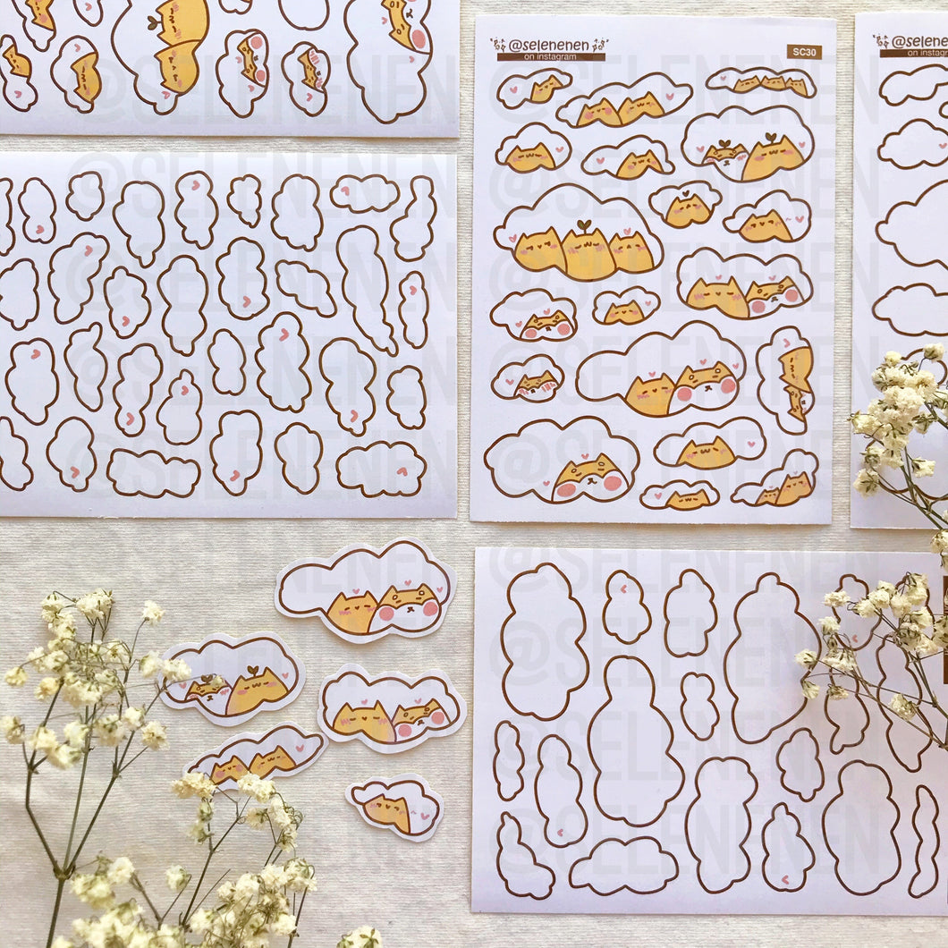 clouds sticker sheet bundle