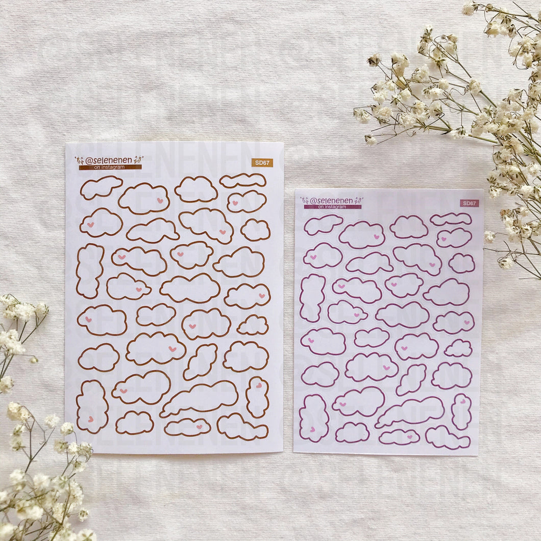 mini plain clouds sticker sheet