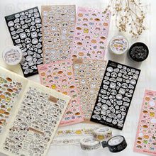 Load image into Gallery viewer, black &amp; white doodles sticker sheet
