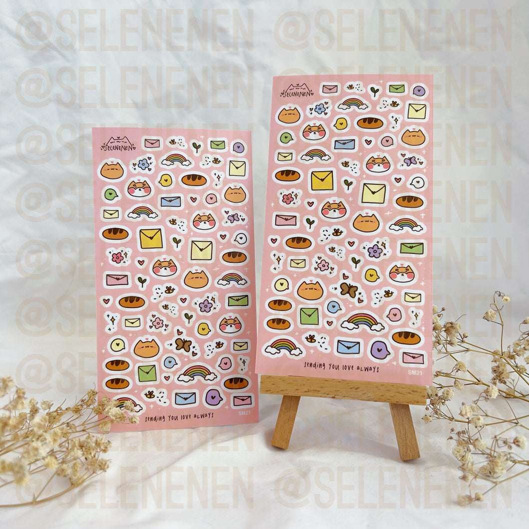 coloured doodles sticker sheet