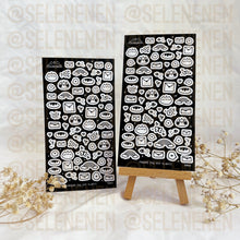 Load image into Gallery viewer, black &amp; white doodles sticker sheet

