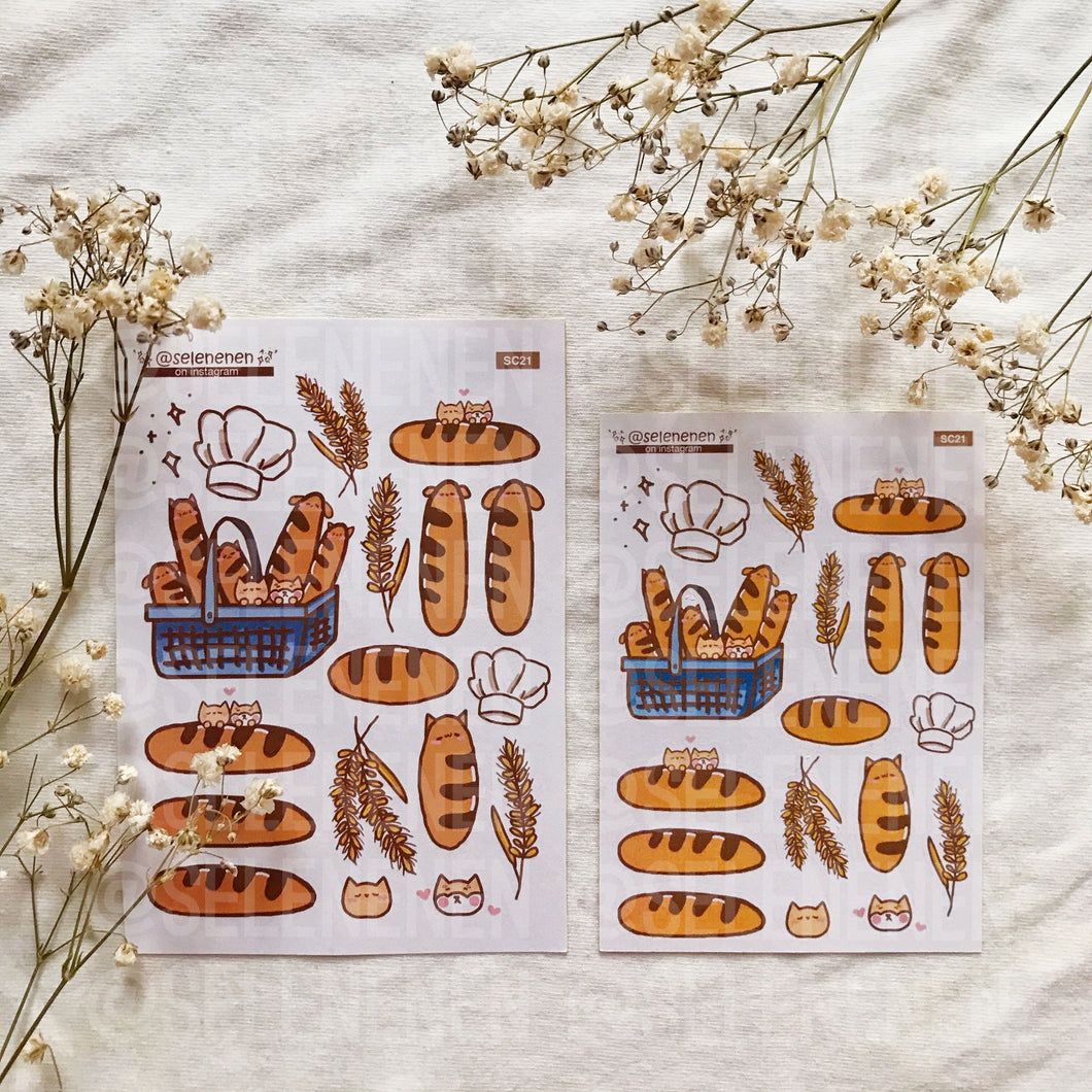 baguette bois sticker sheet