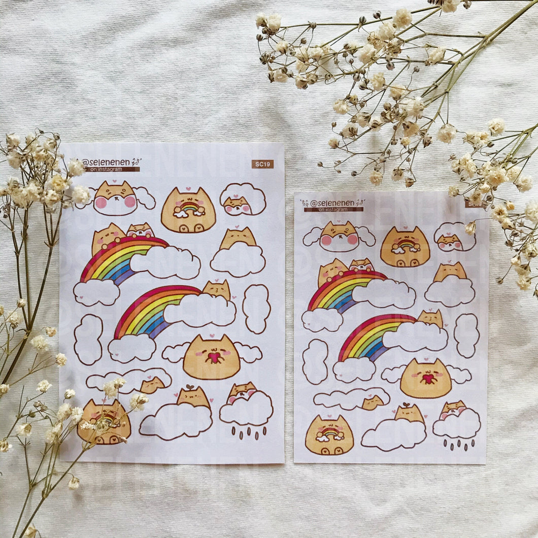 rainbow blobs sticker sheet