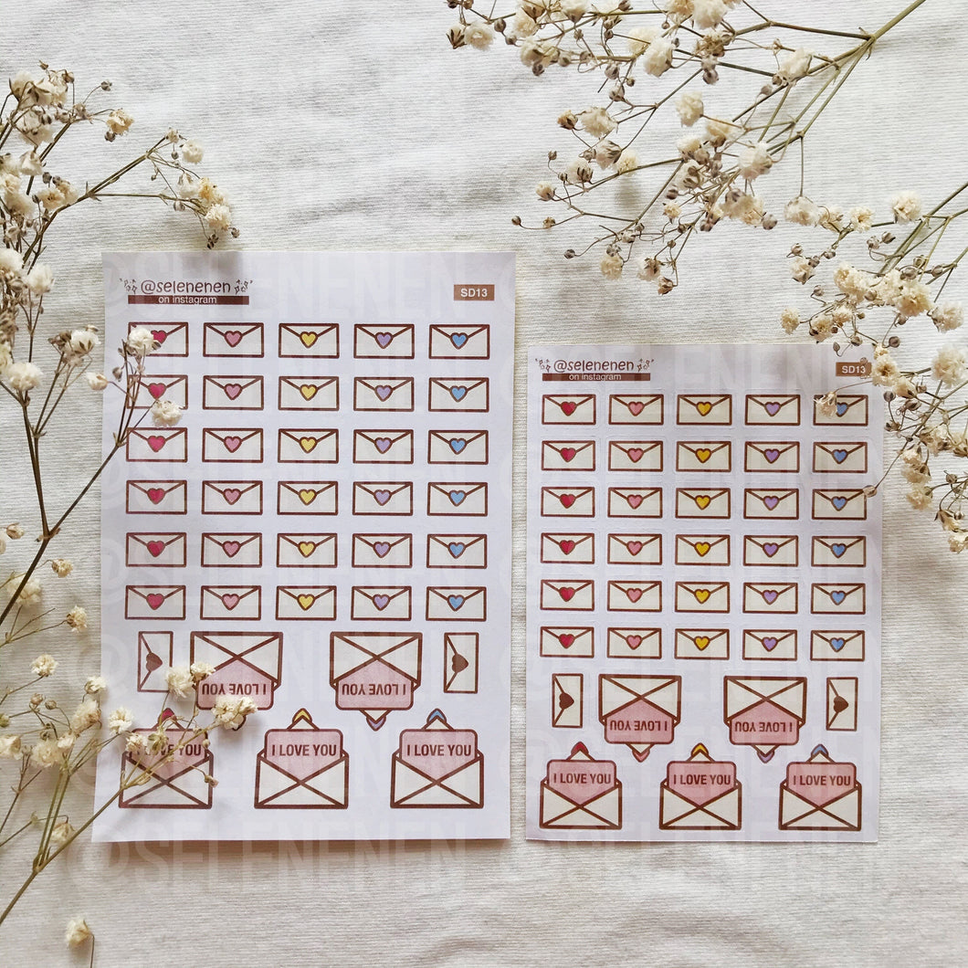 valentine envelopes sticker sheet