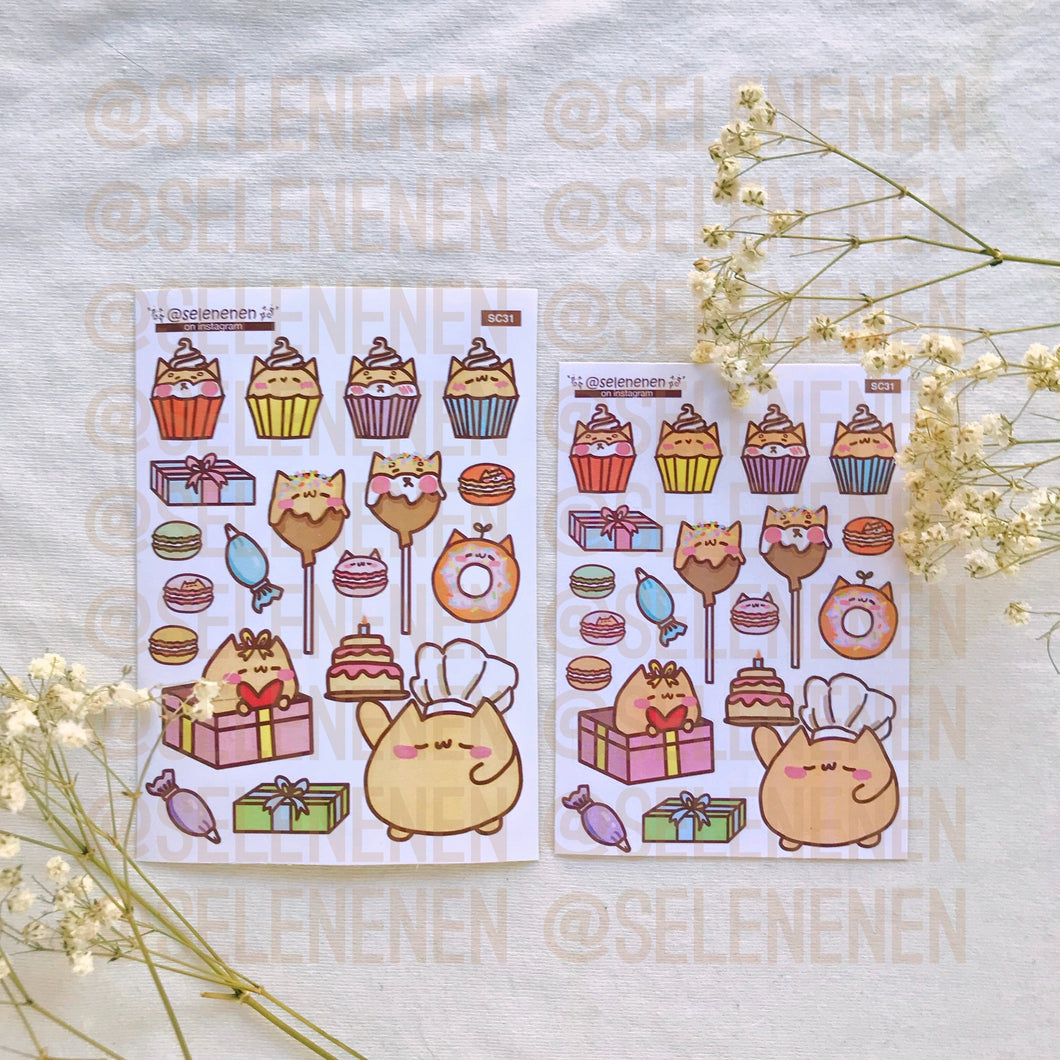 birthday baking sticker sheet