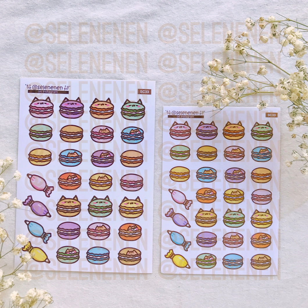 mixed macarons sticker sheet