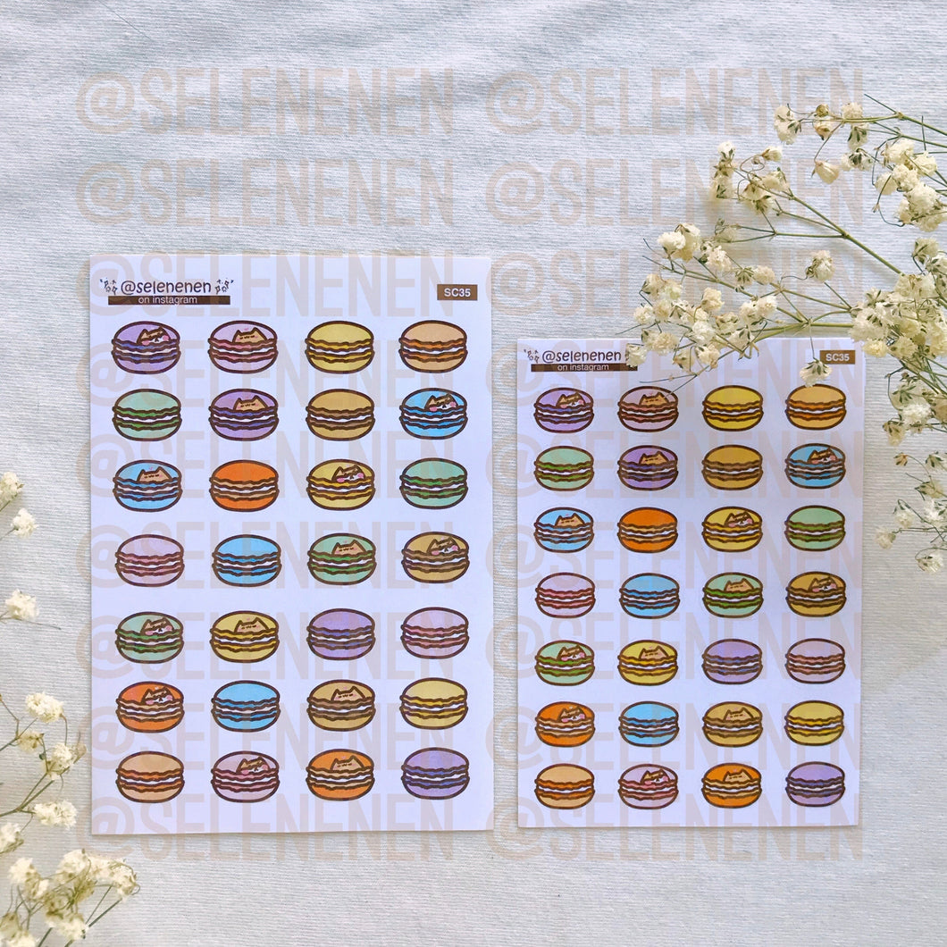 plain macarons sticker sheet