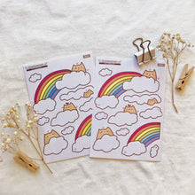 Load image into Gallery viewer, rainbow cat sticker sheet
