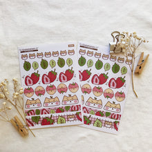 Load image into Gallery viewer, strawberry shiba sticker sheet
