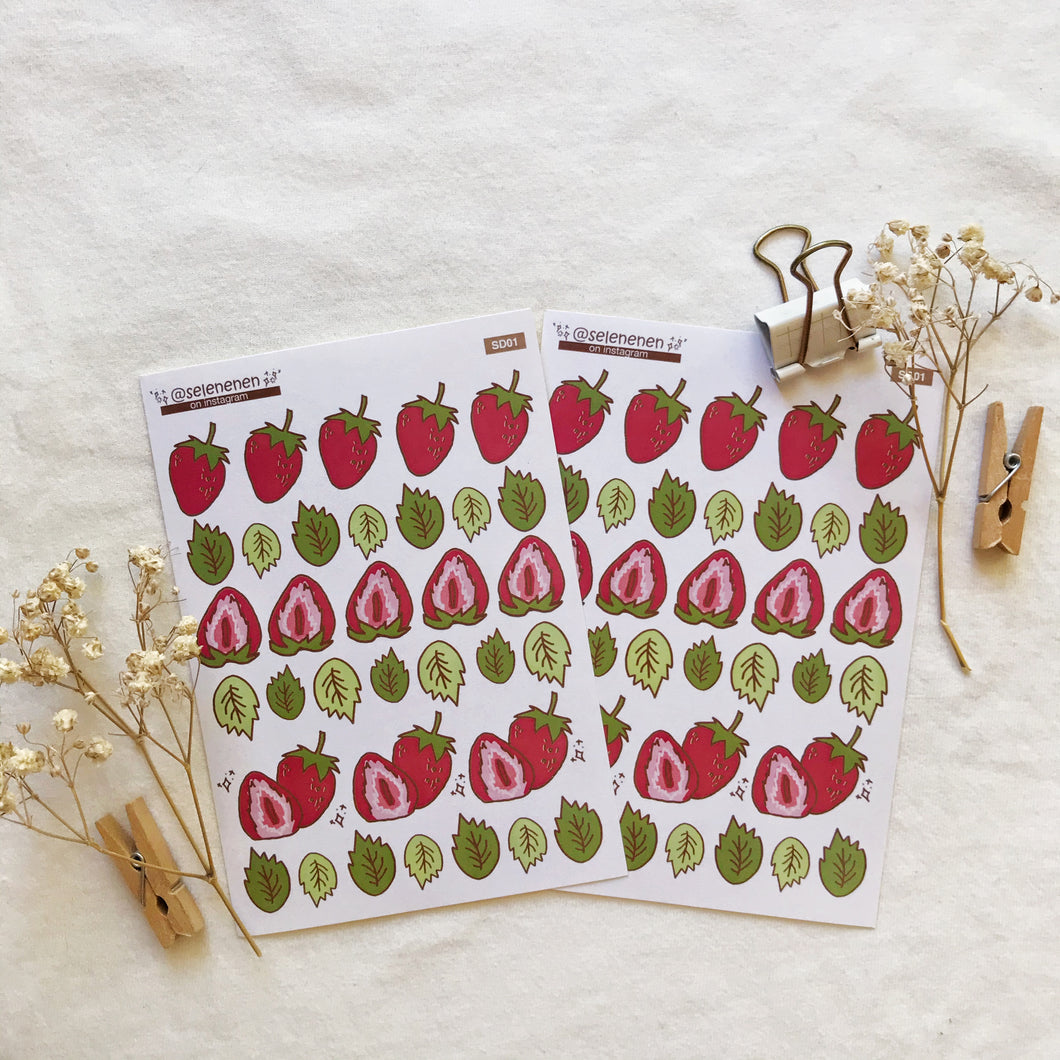 strawberry sticker sheet