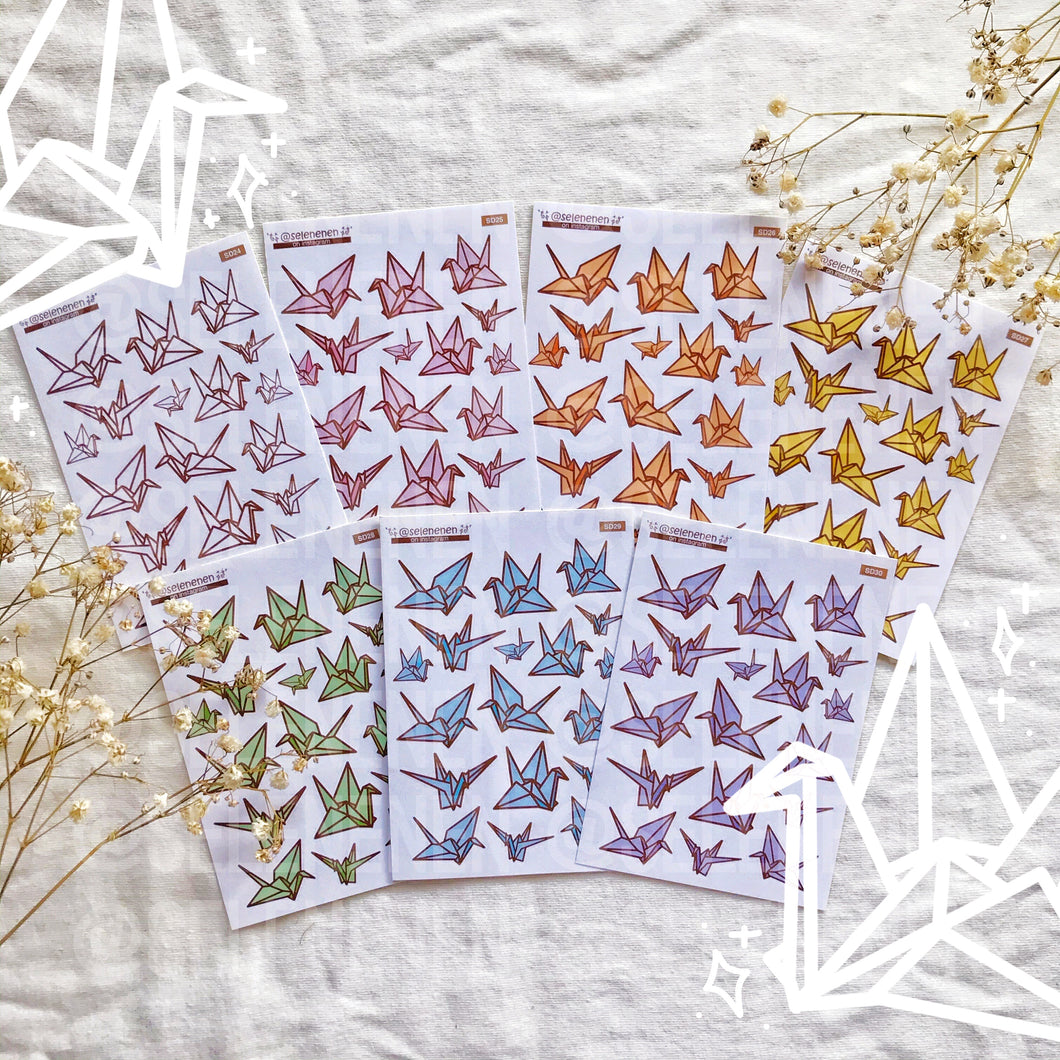 paper cranes sticker bundle (7)