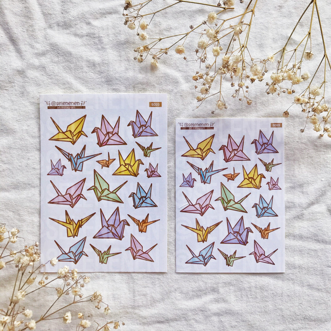paper cranes sticker sheet