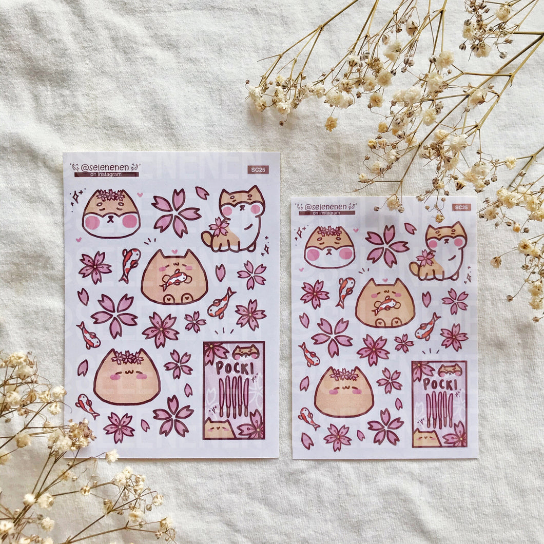 sakura buddies sticker sheet