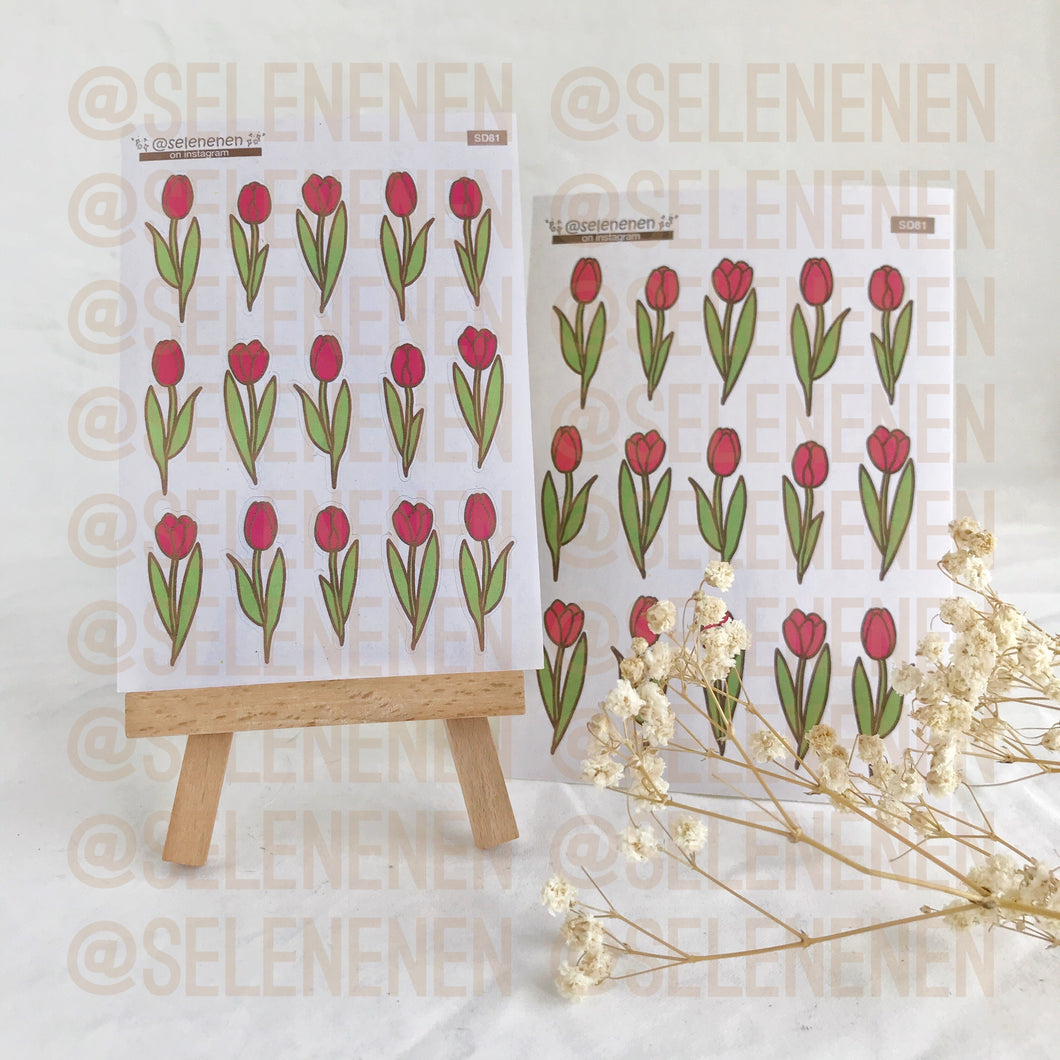 red tulips sticker sheet