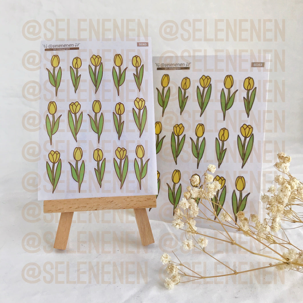 yellow tulip sticker sheet
