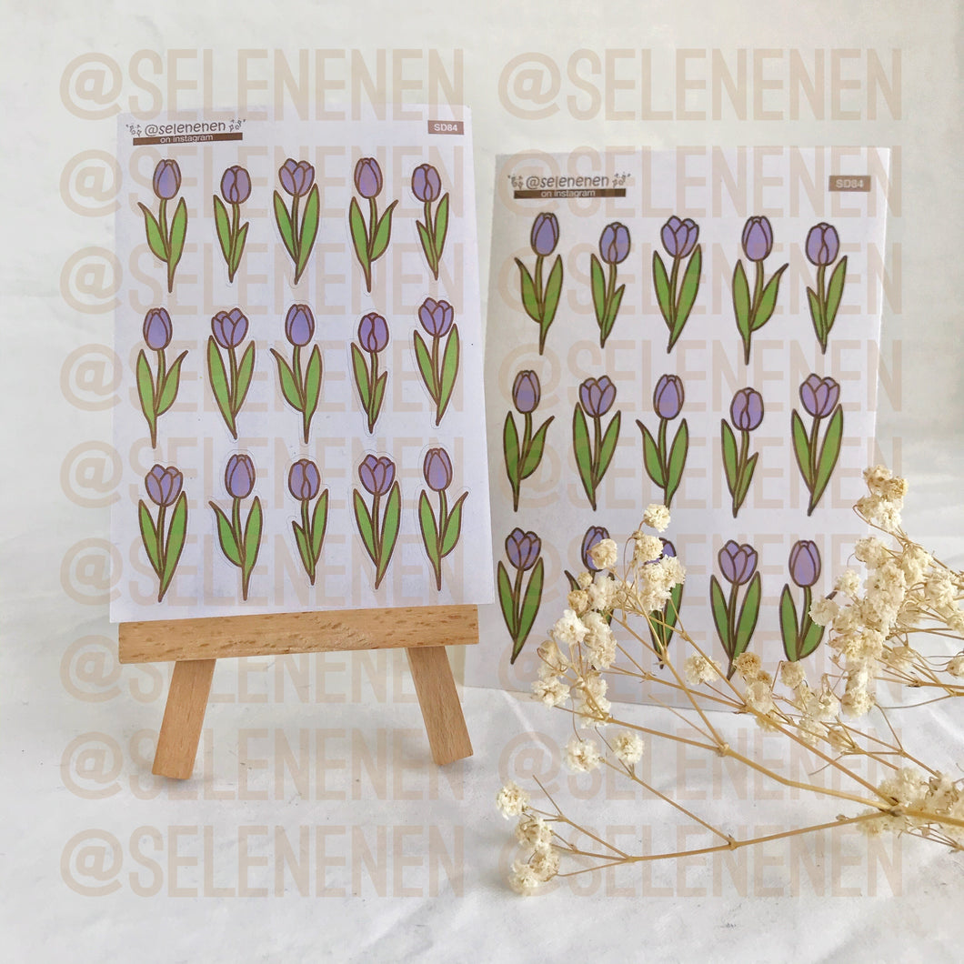 purple tulips sticker sheet