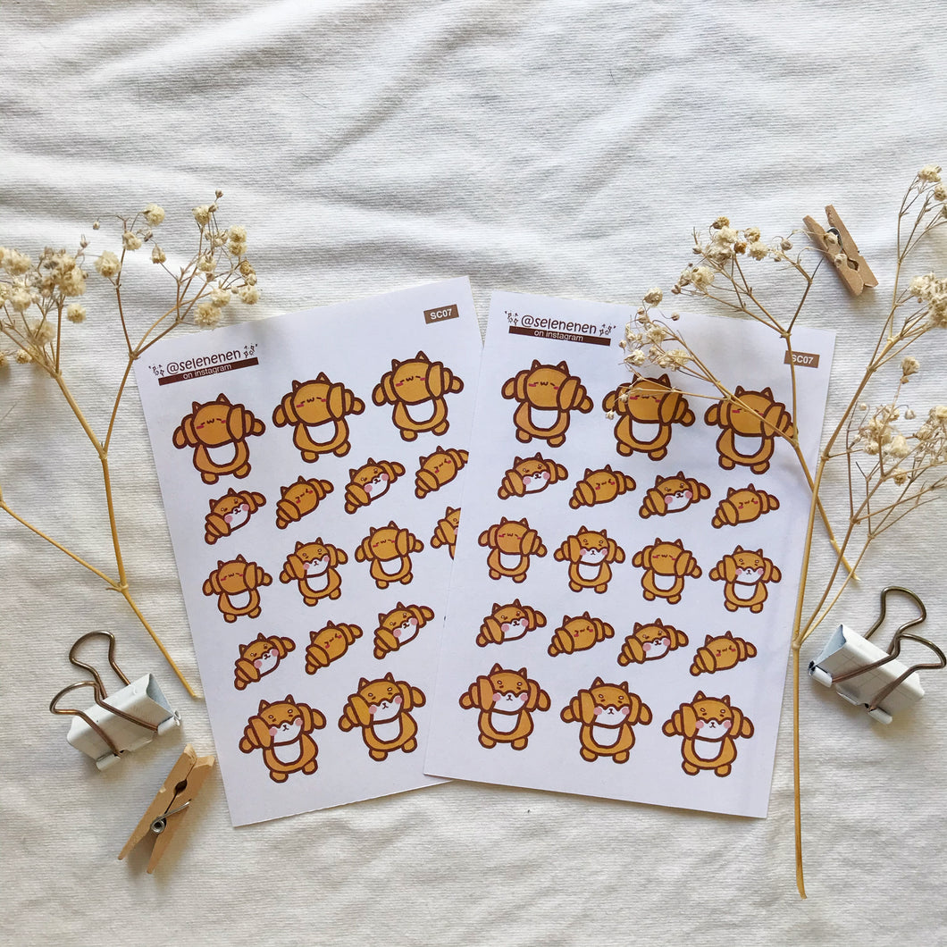 bredkery croissant buff bois sticker sheet