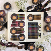 Load image into Gallery viewer, dark grid washi tapes
