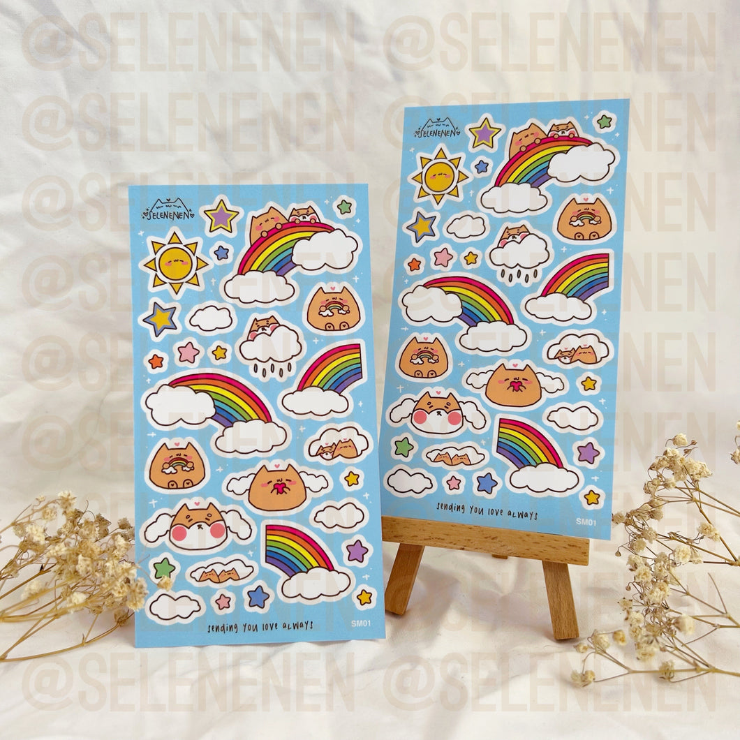 rainbow haven matte vinyl sticker sheet