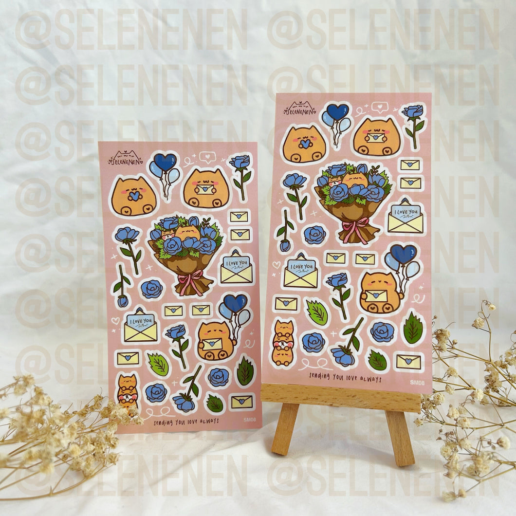 blue valentines matte vinyl sticker sheet